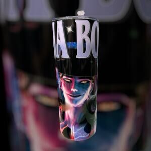 KPOP Demon Hunters Saja Boys Dark Anime Stainless 20oz TUMBLER CUP LID & STRAW